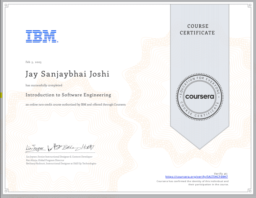 Introduction to Software Engineering